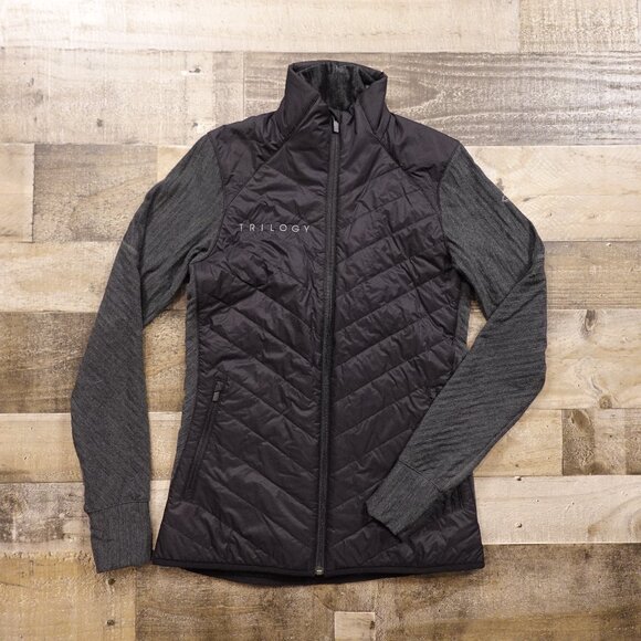 Icebreaker Women’s Small MerinoLoft Descender Hybrid Jacket Gray Black - Picture 1 of 13